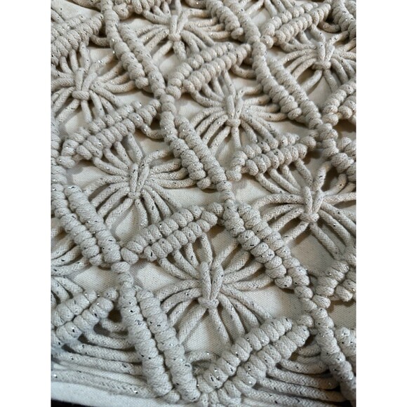 Envogue Boho Pillow Covers Hand Woven Fringe Glitter Heavyweight 20”x20” Shams - Picture 2 of 10